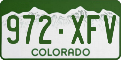 CO license plate 972XFV