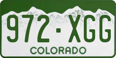 CO license plate 972XGG