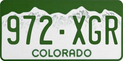 CO license plate 972XGR
