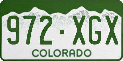 CO license plate 972XGX