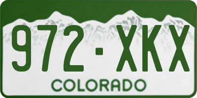 CO license plate 972XKX