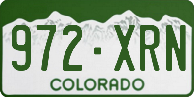 CO license plate 972XRN