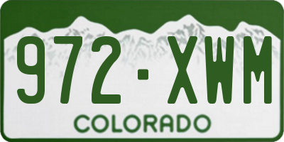 CO license plate 972XWM