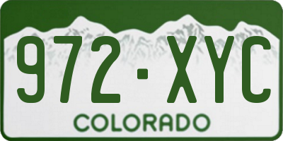 CO license plate 972XYC
