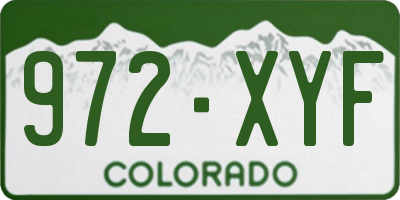 CO license plate 972XYF