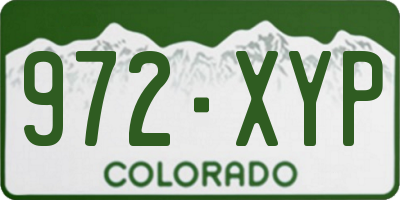 CO license plate 972XYP