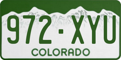 CO license plate 972XYU