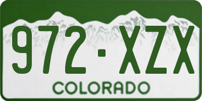 CO license plate 972XZX