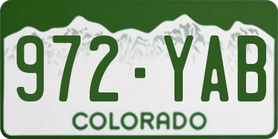 CO license plate 972YAB