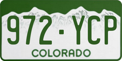 CO license plate 972YCP