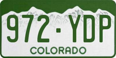 CO license plate 972YDP