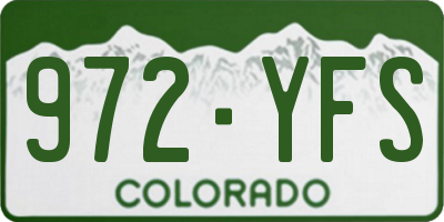 CO license plate 972YFS
