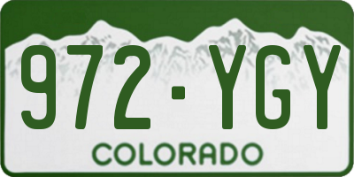 CO license plate 972YGY