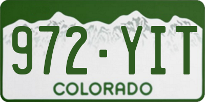 CO license plate 972YIT