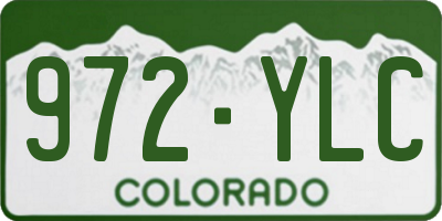 CO license plate 972YLC