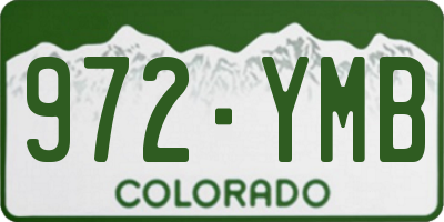 CO license plate 972YMB