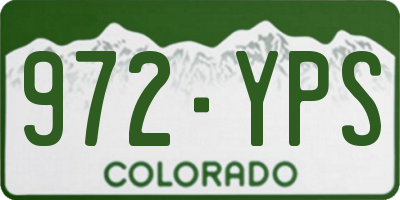 CO license plate 972YPS