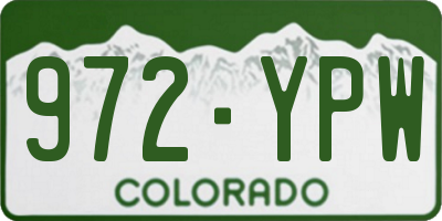 CO license plate 972YPW