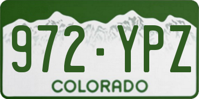 CO license plate 972YPZ