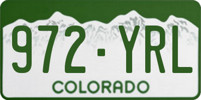 CO license plate 972YRL