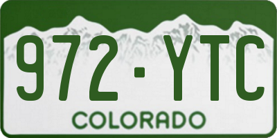 CO license plate 972YTC