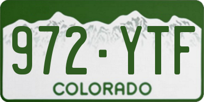 CO license plate 972YTF