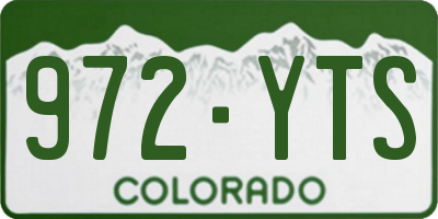 CO license plate 972YTS