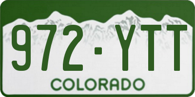 CO license plate 972YTT