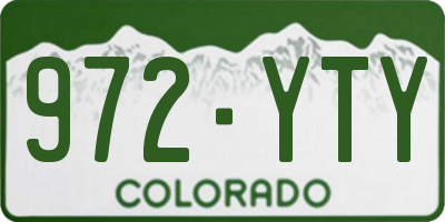 CO license plate 972YTY