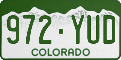 CO license plate 972YUD