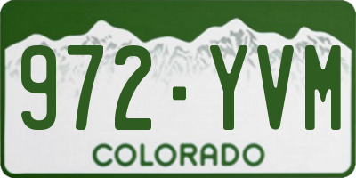 CO license plate 972YVM