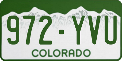CO license plate 972YVU