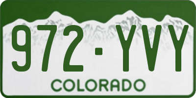 CO license plate 972YVY