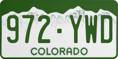 CO license plate 972YWD