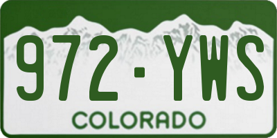CO license plate 972YWS