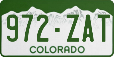 CO license plate 972ZAT