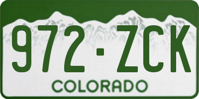 CO license plate 972ZCK