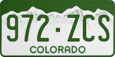 CO license plate 972ZCS