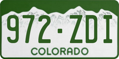 CO license plate 972ZDI