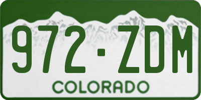 CO license plate 972ZDM