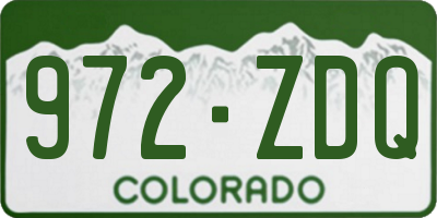 CO license plate 972ZDQ