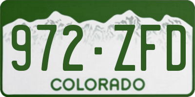 CO license plate 972ZFD