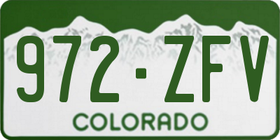 CO license plate 972ZFV