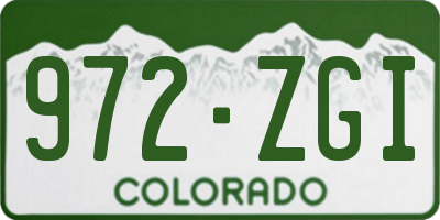 CO license plate 972ZGI