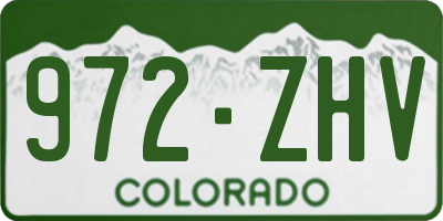 CO license plate 972ZHV