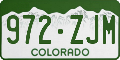 CO license plate 972ZJM