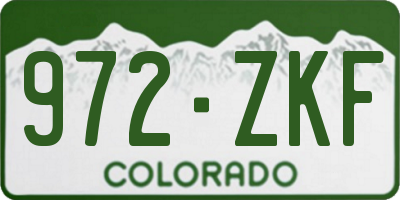 CO license plate 972ZKF
