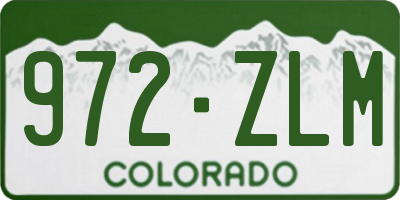 CO license plate 972ZLM