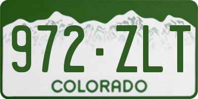 CO license plate 972ZLT