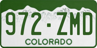 CO license plate 972ZMD